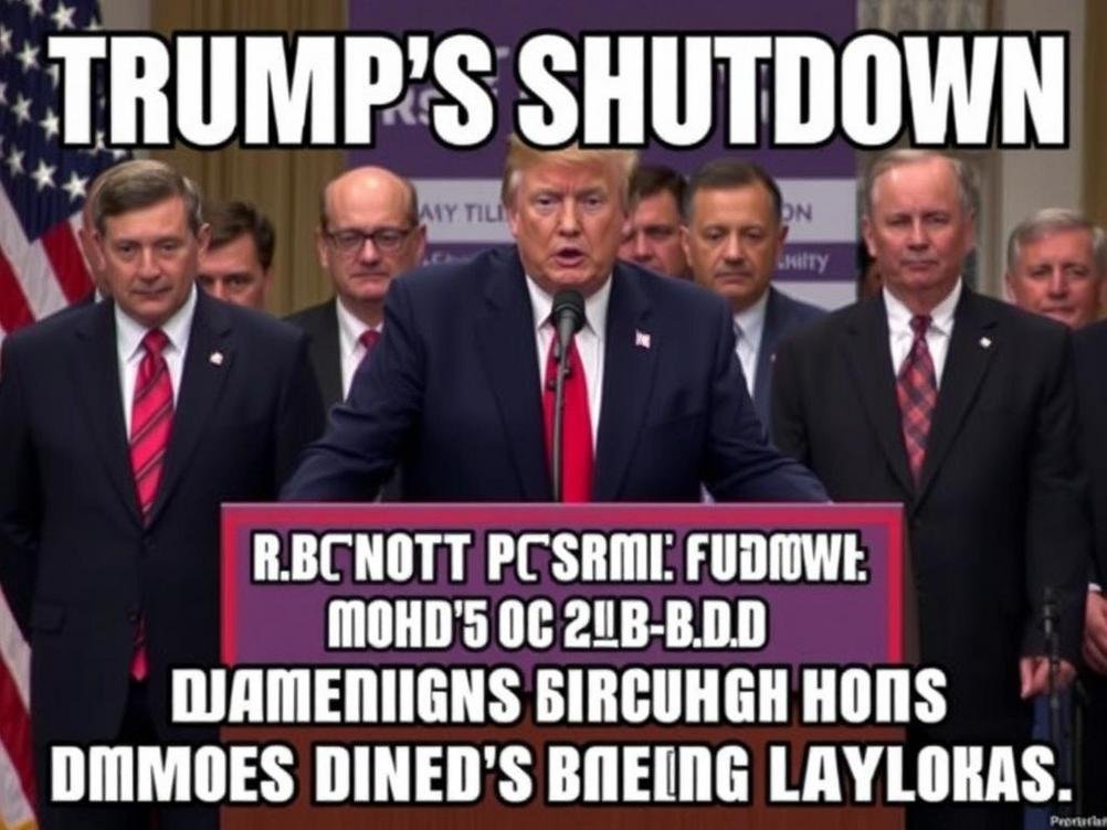 Trump’s Shutdown Shenanigans: Deepfake Memes Mocking Democrat Layoffs